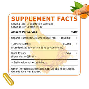 Cápsulas de Cúrcuma y Curcumina Orgánicas OEM ODM, con Pimienta Negra, Promueven los Antioxidantes, Apoyan la Salud Cognitiva - Product Image 4
