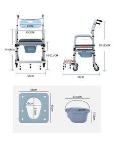 שירותים כיסא רחצה commode כיסא גלגלים - Product Image 5