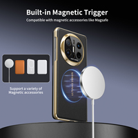 Étui de luxe en cuir magnétique à rabat Smart View pour téléphone portable Mate X5/X6, compatible avec la charge sans fil, antichoc, avec protection d'objectif électroplaquée