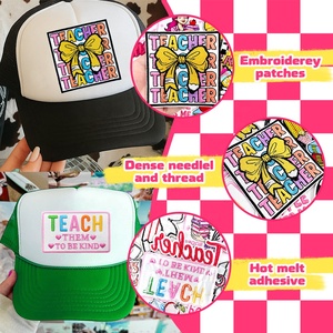 Parches Bordados de Lentejuelas con Diseño de Lápiz y Lazo para Profesores, Apliques Termoadhesivos de Chenilla para el Regreso a Clases, Regalo de Agradecimiento para Maestros - Product Image 5