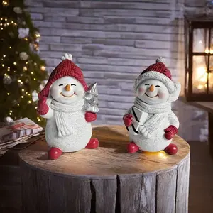 เครื่องประดับรูปปั้นตุ๊กตาหิมะคริสต์มาส<span class=keywords><strong>2</strong></span>ชิ้น - Product Image 1