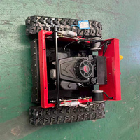 Débroussailleuse à chenilles tout-terrain télécommandée autotractée à moteur thermique pour jardin