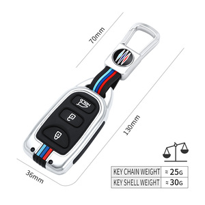Étui de protection pour clé de voiture en alliage de zinc et gel de silice pour <span class=keywords><strong>KIA</strong></span> Hyundai Tucson SONATA Santa Fe Rohens Coupe Cerato Anneaux <span class=keywords><strong>Porte</strong></span>-clés - Product Image 4