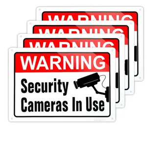 Custom Danger Warning Caution Metal Sign Traffic Video Surveillance Tin Sign Aluminum Warning Signs