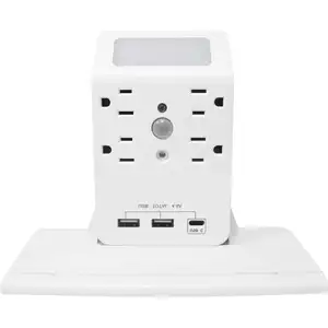 OSWELL Night Light Usb C Wall Sockets AC Outlet Power Strips US Standard Power Plug with Detachable Mobile Phone Holder