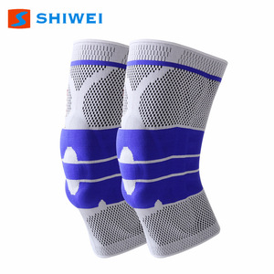 Shiwei Silicone with Spring Strip Breathable <b>Knee</b> <b>Brace</b> Elastic <b>Support</b> for Sports Outdoor Protection Unisex Size S M L XL - Product Image 1