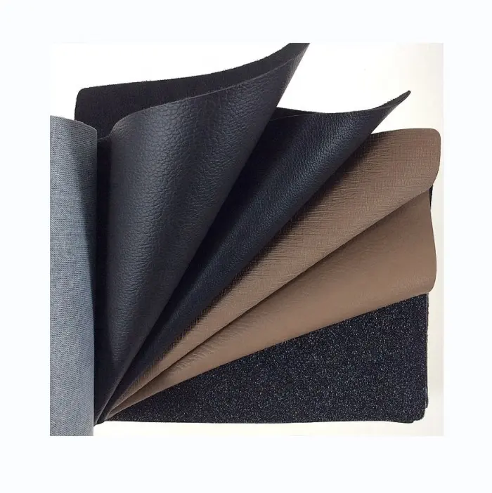 black elastic stretch faux leather, upholstery soft back leather, litchi synthetic leather