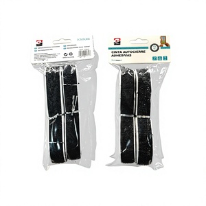 2 crochets de suspension rectangulaires en plastique PP avec adhésif 3M, attaches auto-agrippantes blanches et noires pour gestion des câbles et rails - Product Image 1