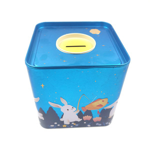 New Design Empty Cookies Box Be Available As Small Change Jar Square Metal Tin Box For Mooncake Packaging