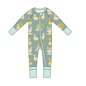 Ropa Infantil, Pijama de Bambú para Bebés y Niños con Diseño de Flores Moradas, con Cierre - Product Image 3