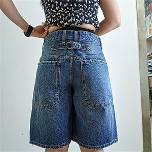 Suministro de fábrica, pantalones cortos de mezclilla Retro de verano con estilo para mujer, pantalones cortos de mezclilla informales holgados, pantalones cortos Vintage de verano - Product Image 4