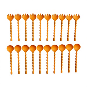 Eco Friendly <b>Gold</b> Plated Long Handle Tea Spoon Disposable Natural Wood Tableware <b>Mirror</b> for Camping Use <b>Vintage</b> Design - Product Image 1