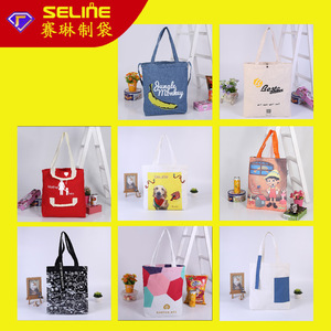 Custom Blank Canvas Tote Bag Cartoon Print Heat Transfer Square Shape General Packaging - Product Image 4