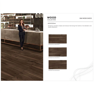Azulejos de Porcelana Vistaar Oak Wood Choco 600x1200mm con Aspecto Rústico de Madera, Azulejos Esmaltados para Piso y Pared de 60x120cm, India - Product Image 1