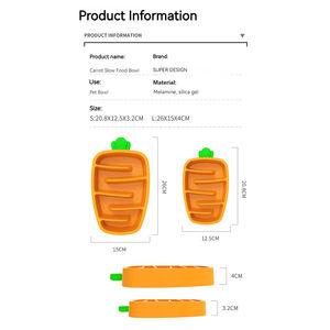 Bol pour chien en silicone solide Super Design en forme de carotte pour une alimentation lente 26X15X4Cm - Product Image 1