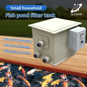 Qlozone prix usine 5 T/H filtres d'étang à poissons mini aquarium koi filtre à tambour rotatif