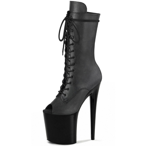 Stivali da Donna alla Moda <span class=keywords><strong>con</strong></span> <span class=keywords><strong>Tacco</strong></span> Alto 20 cm Rosso Sexy per Pole Dance <span class=keywords><strong>con</strong></span> Lacci e Piattaforma Posteriore Altezza Caviglia per l'Autunno - Product Image 6