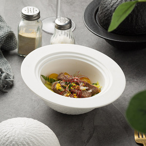 Bol à soupe créatif <span class=keywords><strong>en</strong></span> porcelaine naturelle, <span class=keywords><strong>forme</strong></span> <span class=keywords><strong>nid</strong></span> <span class=keywords><strong>d</strong></span>'<span class=keywords><strong>oiseau</strong></span> et aileron <span class=keywords><strong>de</strong></span> requin, avec couvercle, pour restaurant - Product Image 1