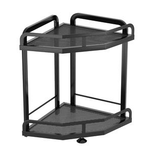 Organisateur de comptoir de cuisine étagère d'angle à 2 niveaux bocaux d'assaisonnement support de stockage de bouteilles support d'angle - Product Image 1