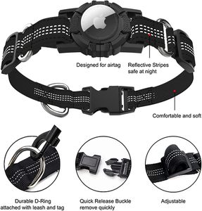 <span class=keywords><strong>Collar</strong></span> reflectante ajustable de nailon de 360 ° con soporte protector AirTag y cubierta de mango. - Product Image 3