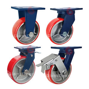 Zwo — roulette à noyau de fer en PU de 4, 5, 6, 8 pouces, grande roue, robuste, avec frein latéral, fabriqué en chine - Product Image 5