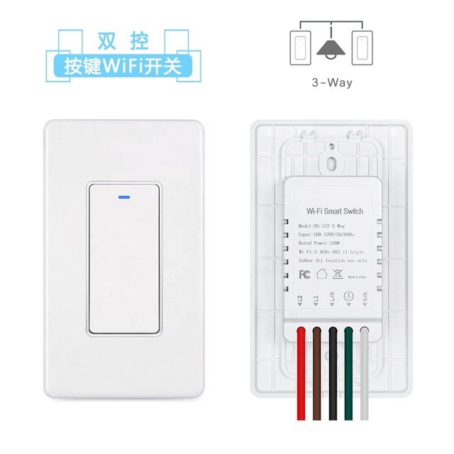 UEMON Smart Home Home Automation Tuya Smart 1gang 1way 2way Button Pusher Wall Switch