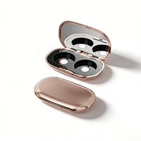 Boîtes compactes de luxe en métal pour fards à paupières, avec miroirs, pour l'emballage cosmétique et le rangement du maquillage