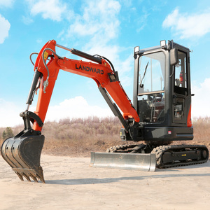 Mini-excavatrice Landward à usage domestique, 2,5 tonnes, avec cabine, chenilles, petite pelle, pour ferme, livraison gratuite, haute performance - Product Image 2