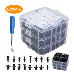 Kit de réparation de pare-chocs de voiture, 625 pièces, attaches, boulons d'expansion, clips, boîte de rangement en plastique pour réparation de carrosserie automobile - Product Image 1