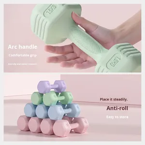 Custom Logo <strong>Womens</strong> <strong>S</strong> PVC Rubber Gym <strong>Dumbbell</strong> <strong>Set</strong> for Fitness Exercise Muscle Building Training - Product Image 3