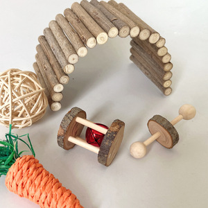 Juguete para Hámster de Madera para Masticar y Roer, Juguete Amigable con los Dientes, Kit Combinado de Puente Arqueado y Columpio para Hábitat de Hámster - Product Image 2