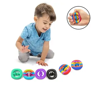 Сенсорное кольцо для рук, силиконовые игрушки-антистресс, Пальцы для упражнений для декомпрессии, антистресс для детей