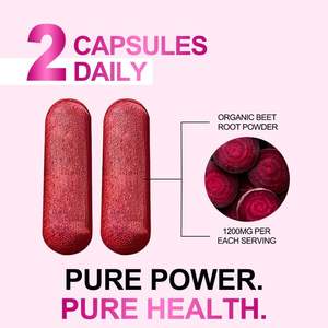 Capsules de betterave en marque blanche OEM/ODM, complément alimentaire, absorption rapide, capsules de racine de betterave naturelles et biologiques - Product Image 3