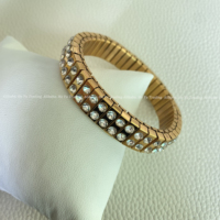 Perhiasan Fashion Unisex Trendy 2025 untuk Pasangan, Gelang Manik-Manik Baja Anti Karat, Emas Perak Moissanite Berlian Mikro, Hadiah
