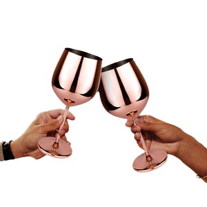 Boîte de couleur personnalisée <span class=keywords><strong>Verre</strong></span> à vin en acier inoxydable doré avec tige rouge Gobelet à vin rouge coloré pour hôtel <span class=keywords><strong>Verre</strong></span> à vin rouge avec logo personnalisé - Product Image 2