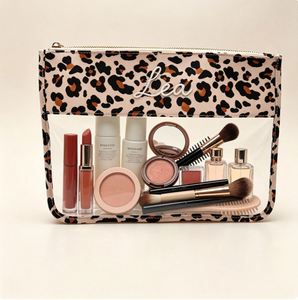 Pochette de rangement en PVC transparent et imperméable, broderie personnalisée, fermeture éclair, taille personnalisable, écologique - Product Image 3