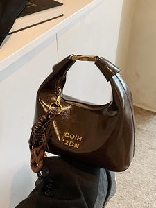 Sac à main rétro pour femme Senior Sense Maillard, nouvelle tendance, bandoulière simple, fermeture éclair, doublure en PU et polyester, décontracté - Product Image 4