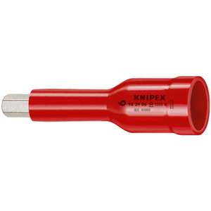 KNIPEX - 98 39 08 Vaso hexagonal para tornillos de vaso hexagonal con cuadrado interno 3/8 ''LLAVES DE VASO AISLADOS - Product Image 1