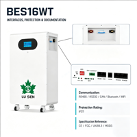 Batería de Pared o de Pie LiFePO4 de 51.2V, 16kWh, 20kWh, 32kWh, Almacenamiento de Energía de 10KW, CAN RS485 para Sistema Solar Doméstico