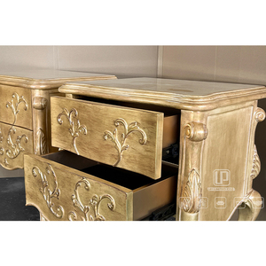 Table de chevet carrée en bois doré contemporaine de luxe avec tiroir, meuble de rangement pour chambre à coucher, modèle 01 - Product Image 6