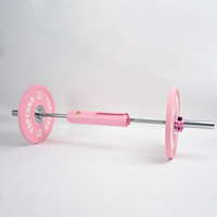 TOPTONS - Juego de Barras para Ejercicios de Glúteos y Cadera, Color Rosa, con Almohadilla para Barra
