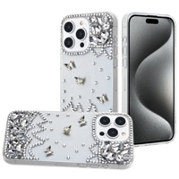 Coques de téléphone portable de luxe pour femmes, avec paillettes 3D, brillants, pierres précieuses transparentes, cristaux brillants, diamants, protection contre les chocs