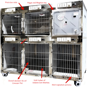 LEKANG ACQY-04 Gabbia per Cani in Acciaio Inox per Cliniche Veterinarie Certificata CE Alimentazione a Corrente Elettrica Garanzia di 2 Anni Sei Posizioni - Product Image 5