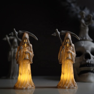 Luz de vela de Halloween con diseño de calavera y guadaña, adorno decorativo, venta al por mayor - Product Image 3