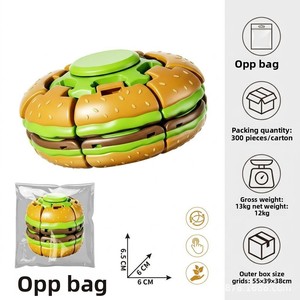 Burger Fidget Spinner 3-in-1 Burger Fidget Toy 3D Burger Vorm Magische Kubus Bal Stille Fidget Spinner voor het verlichten van werkstress - Product Image 6