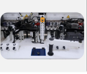 Machine à chantourner HUAHUA HH566RL avec cadre soudé robuste, optionnelles doubles cuves à colle, système de laminage à roues de pression multi-groupe