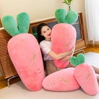 Coussin de corps en peluche douce en forme de carotte, grand format, pour le sommeil, jouet en peluche rectangulaire, coussin moelleux pour enfants, décoration de lit et de maison, vente en gros
