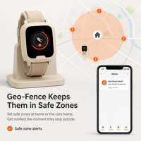 Montre connectée d'alerte médicale EV06 pour seniors avec GPS 4G, bouton SOS, détection de chute, moniteur de fréquence cardiaque et SpO2