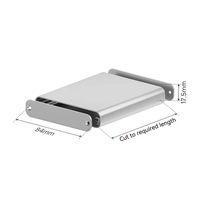 Boîtier électronique personnalisé en alliage d'aluminium 6063 monobloc pour usinage, longueur réglable, sablé et anodisé pour PCB