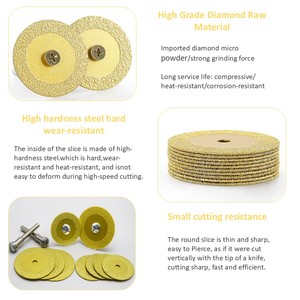 10 Discos de Corte de Diamante Afilados de 22/25/30mm <span class=keywords><strong>para</strong></span> Herramienta Rotatoria, Accesorios de Bricolaje <span class=keywords><strong>para</strong></span> <span class=keywords><strong>Dremel</strong></span> con 2 Varillas - Product Image 3